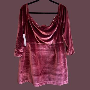 Hutch Anthropologie Square-Neck Velvet Mini Dress